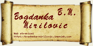 Bogdanka Mirilović vizit kartica